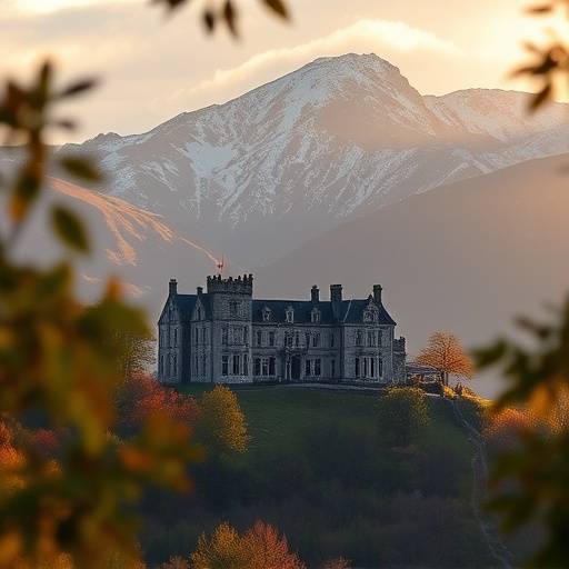 A captivating view of Inverlochy Castle Hotel, framed by the surrounding mountains