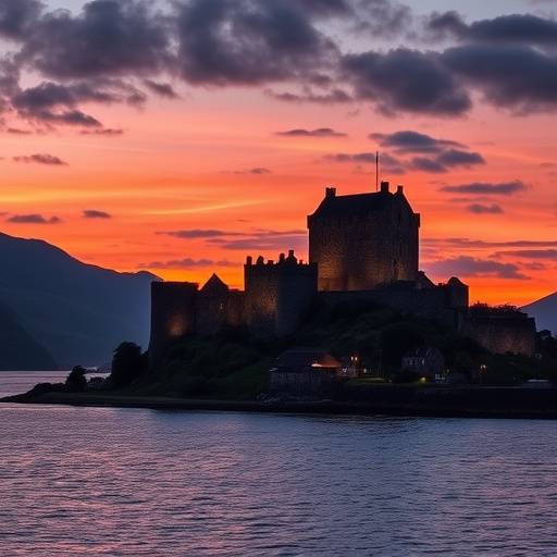 Eilean Donan Castle at sunset
